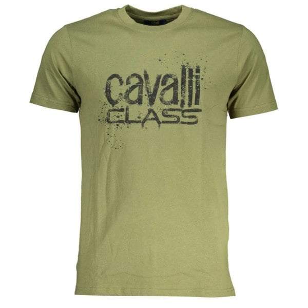 Cavalli Class Bold Black Logo Green T-Shirt l