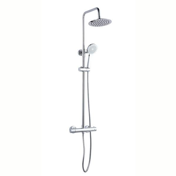 Flode Gavie Round Style Thermostatic Shower Kit | Thin Style Stainless Steel Round Shower Head | Chrome