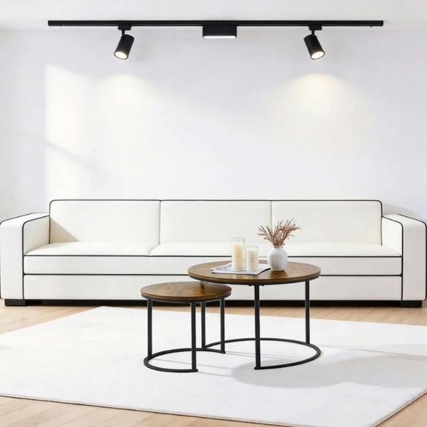 Havendro Nesting Coffee Tables Set of 2 Round Stacking Sofa Side Tables