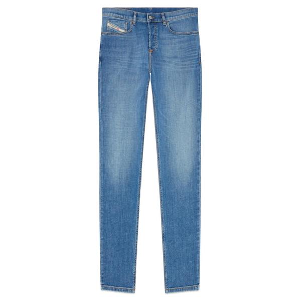 Flatshot of Diesel D-Fining 09D47 Tapered Fit Jeans in Medium Blue