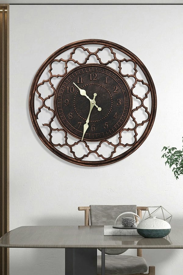 Living and Home Retro Cut-out Table Desk Clock Resin