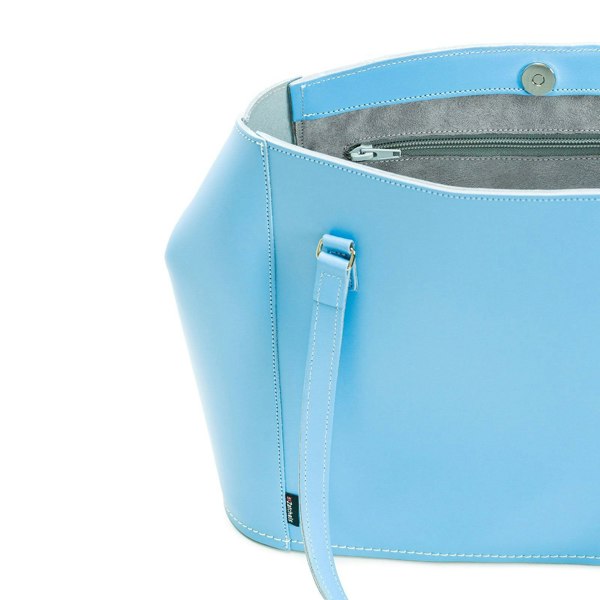 Zatchels Leather Tote Bag - Pastel Baby Blue