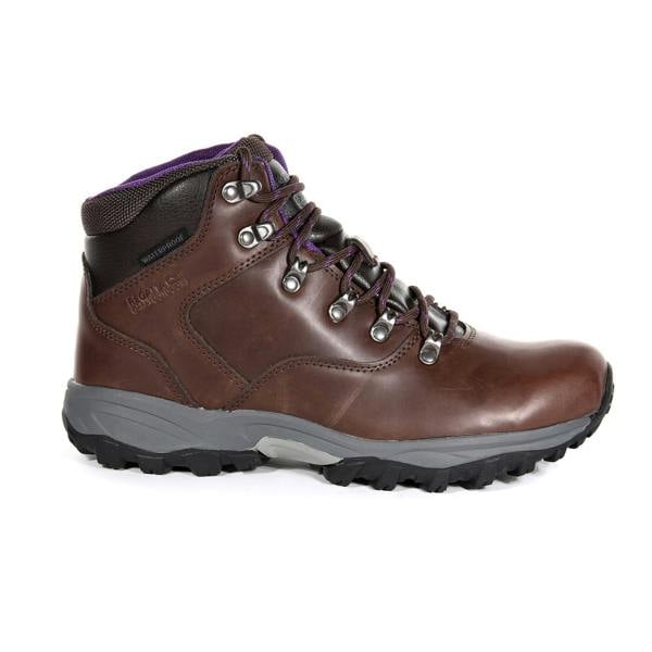 Regatta Great Outdoors Womens/Ladies Bainsford Waterproof Hiking Boots - Chestnut/Alpine Purple - 
