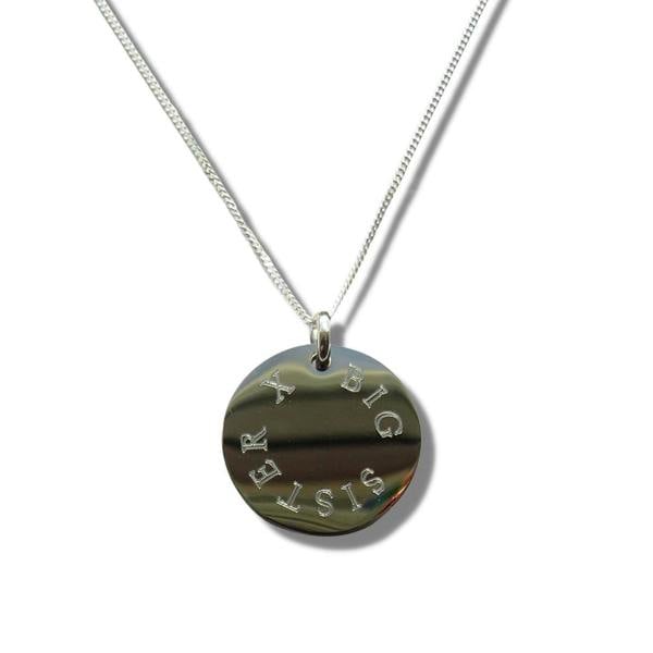 Aye Do Gifts Edge Engraved Necklace - BIG SISTER X