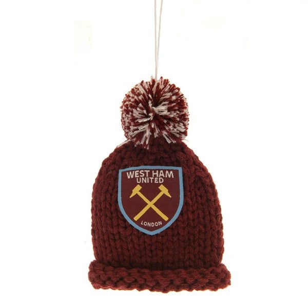 West Ham United FC Bobble Hat Car Mirror Decoration - Claret Red/Blue/Yellow