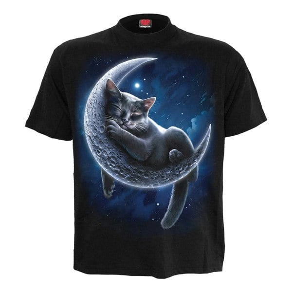 Spiral Direct Unisex Adult Velvet Moon T-Shirt - Black