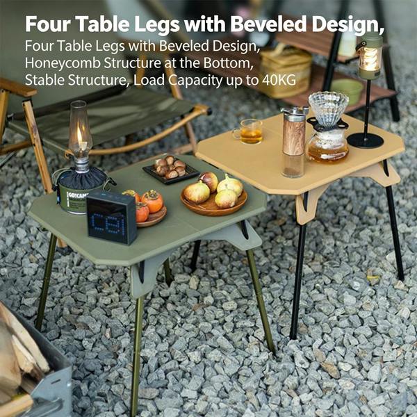 Havendro Khaki Portable Folding Camping Table Detachable Legs Picnic BBQ Table with Storage Bag