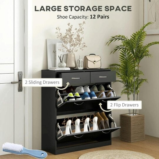 Havendro Black Shoe Cabinet Rack Wooden Shoes Storagoes e Stand Cupboard