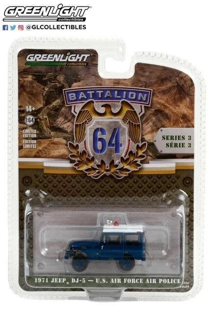 MCSlots 1971 Jeep DJ-5 US Air Force Police 1:64 Scale Greenlight 61030D