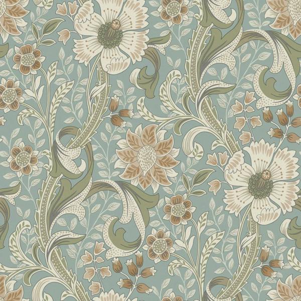 Grandeco Boutique Traditional Floral Trail PVC-free Eco Wallpaper, Blue