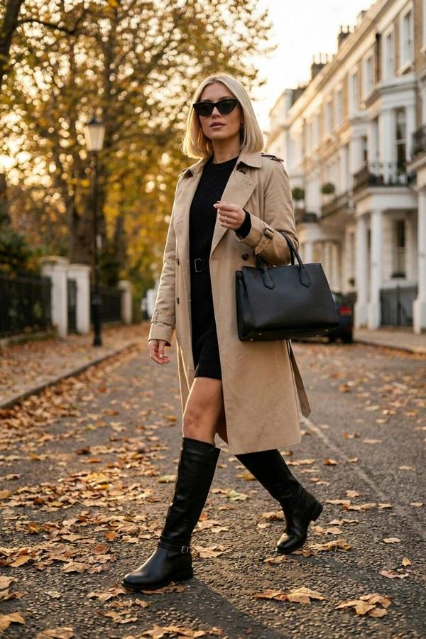 ikrush Mirabel Faux Leather Buckle Strap Knee High Riding Boots