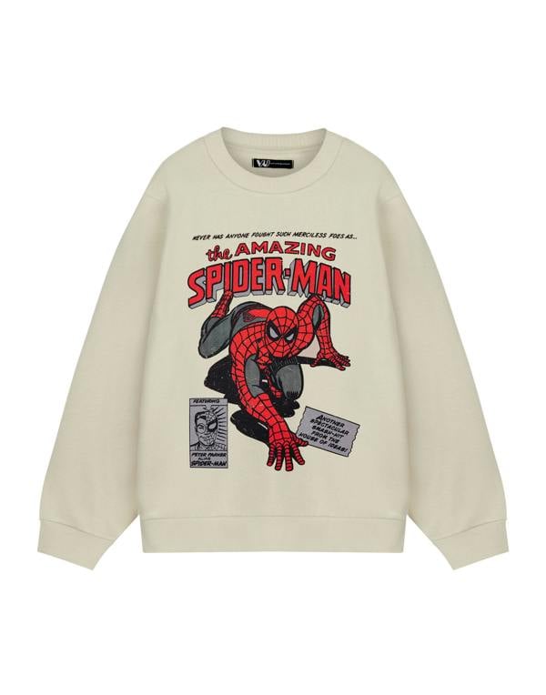 Marvel Mens Beige The Amazing Spiderman Sweatshirt