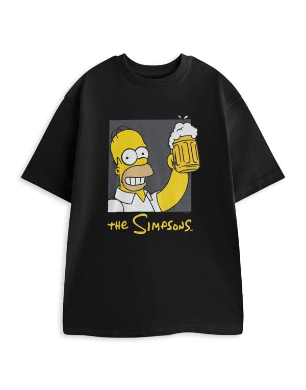 The Simpsons Mens Black Beer Short Sleeved T-Shirt