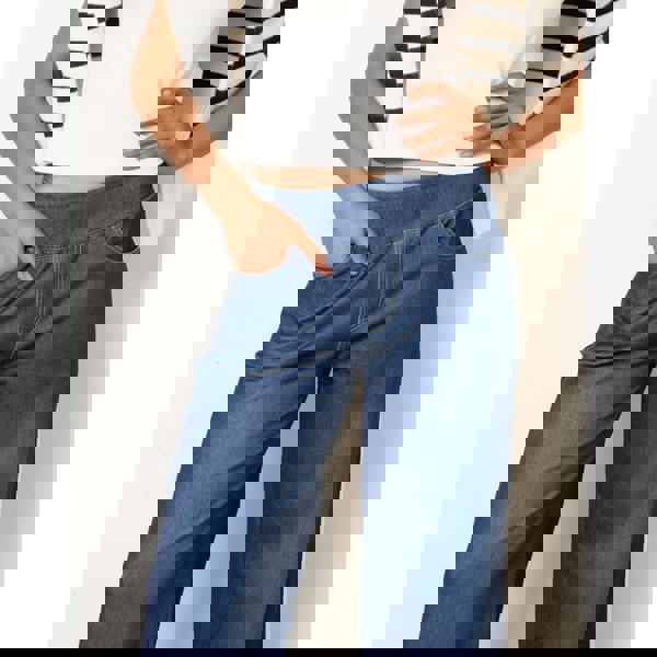 Blue Vanilla Multi Stretch Side Stripe Deep Waistband Trousers