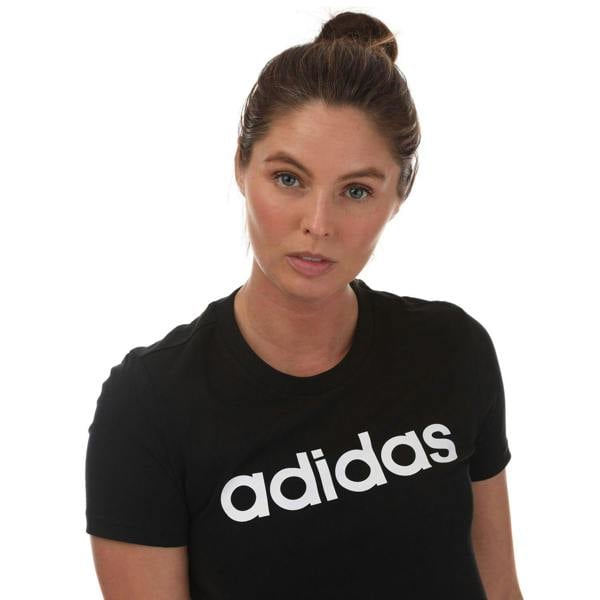 Adidas Womens/Ladies Essentials Logo Slim T-Shirt - Black/White - 