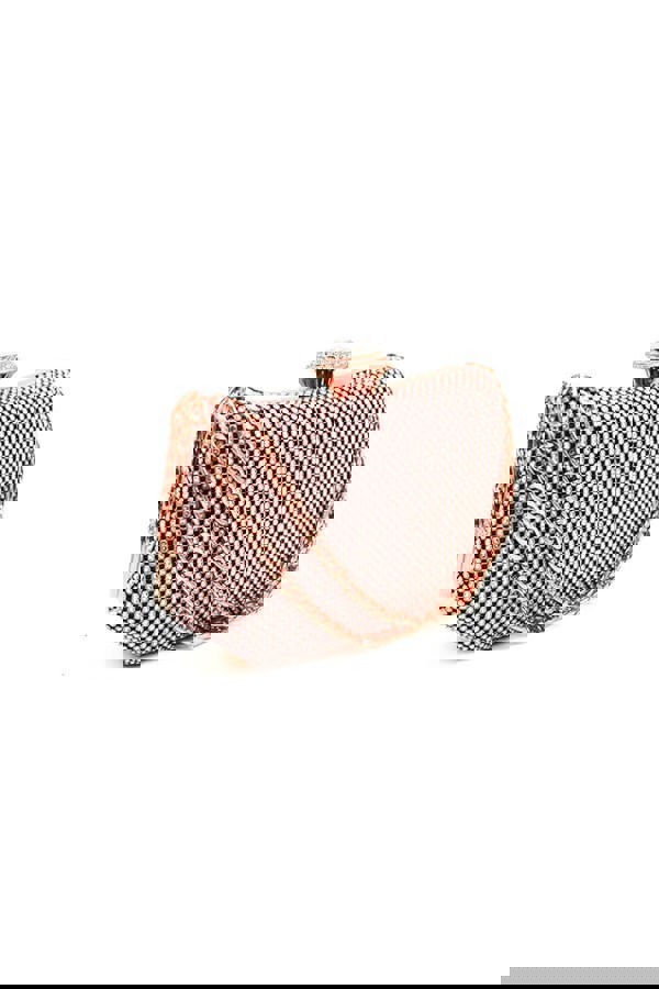 Kitise Sparkling Evening Clutch Bag with Chain Strap and Jewel Clasp