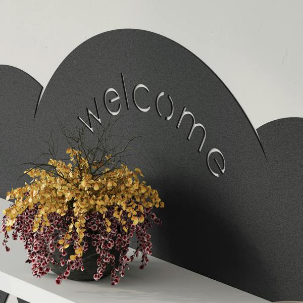 Decortie Cloudy Wall-Mounted Metal Hanger Shelf with 6 Metal Hooks Welcome Cloud Shape Functional Storage Hanger Entryway