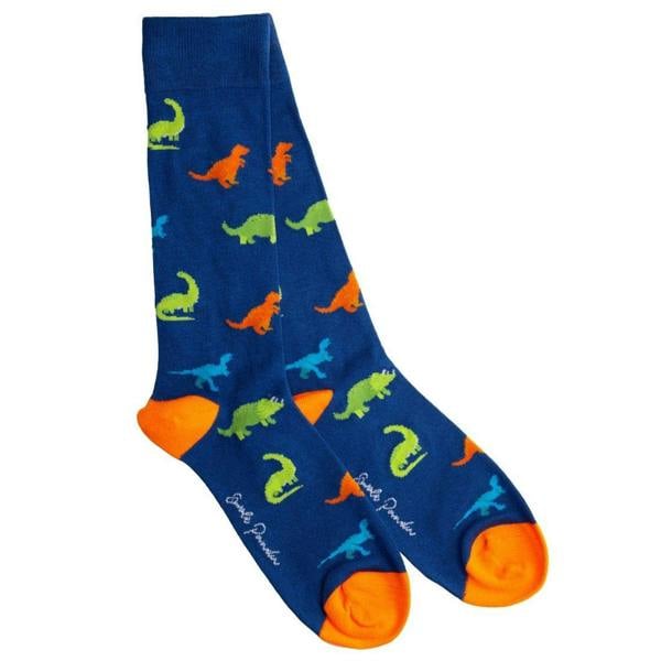 SWOLE PANDA Dinosaur Bamboo Socks, Blue