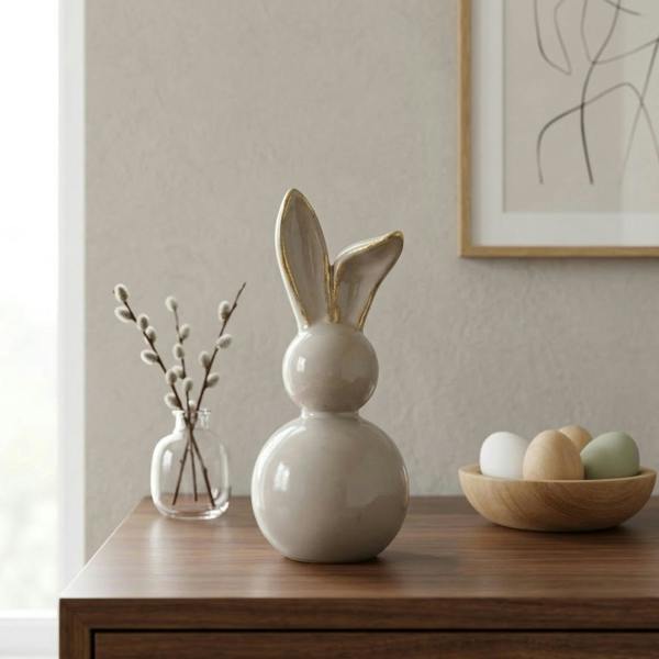 Garden Greatness Springtime Grey Bunny Ornament