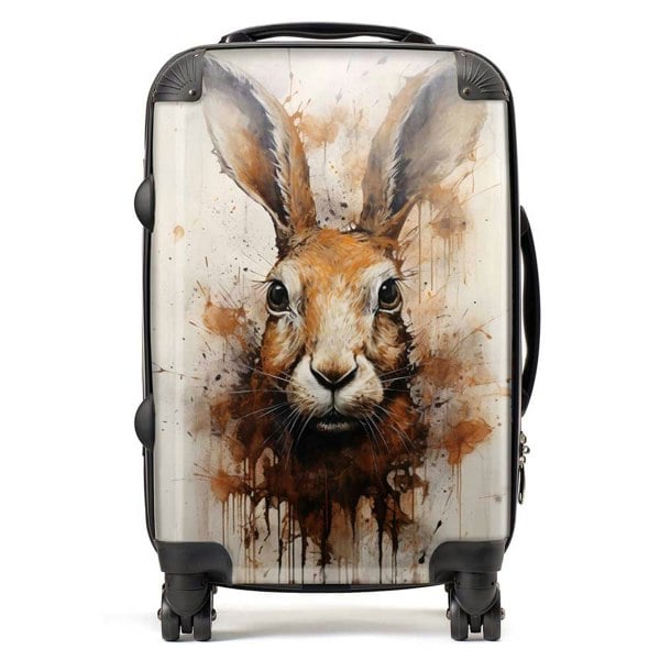 Warren Reed Watercolour Hare Face Suitcase