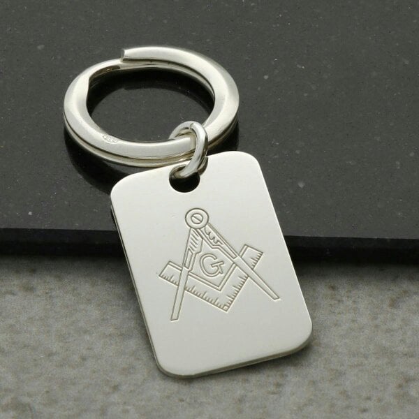 Christopher James of London Sterling Silver Masonic Keyring With Engraving