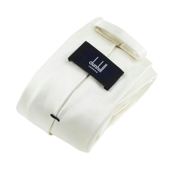 Dunhill mulberry silk satin tie in an ivory white tone