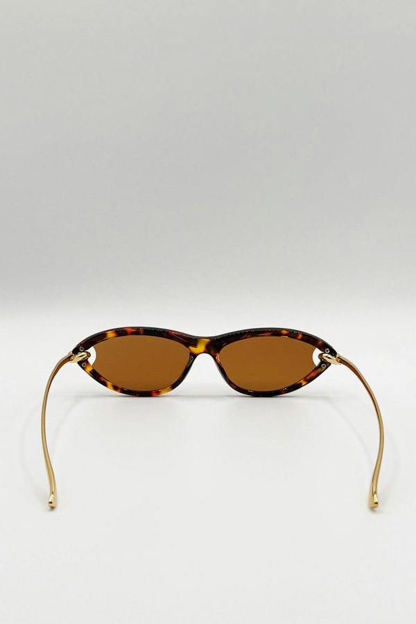 Bold Oval Angular Sunglasses in Tortoiseshell - svnx