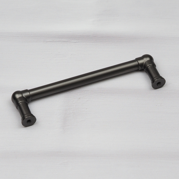 Handle & Home Brushed Grey Industrial Pipe Style Cabinet D Bar Handles