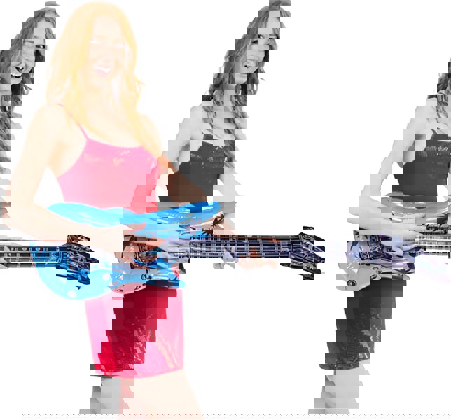 Cheetah Party Inflatable 95cm Guitar Blue