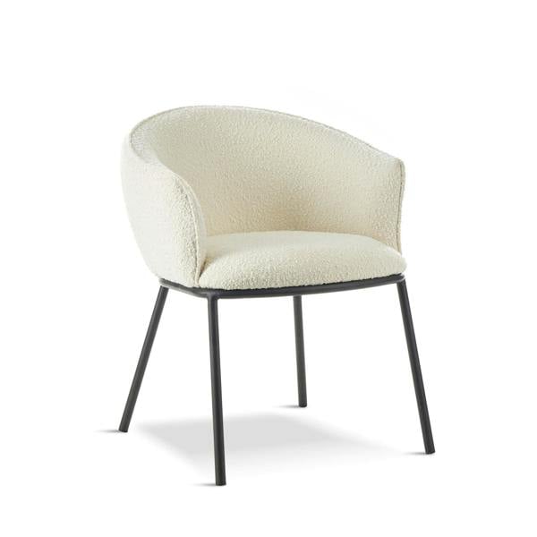 TRL Furniture Renzo Luxe Bouclé Chairs in Cloud White