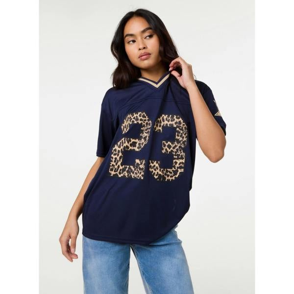 Pink Vanilla Leopard Detail Sports Jersey