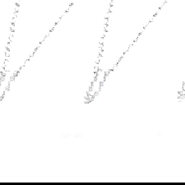 Say It With Dainty CZ Block Initial Necklace - Sterling Silver