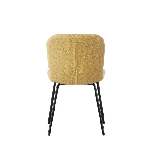 Set of 4 Teddy Faux Fur Stitched Design Dining Chairs Bella