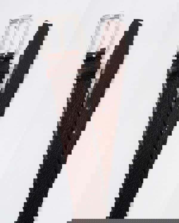 GANT Mens Classic Cow Leather Belt - 274 Rich Brown - buckle and belt end detail