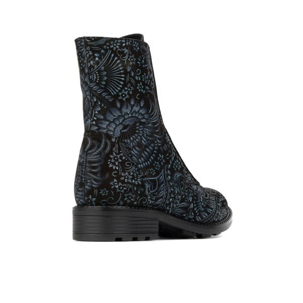 Embassy London Laviva High - Black & Blue - Women's leather-lined wide fit high ankle boot