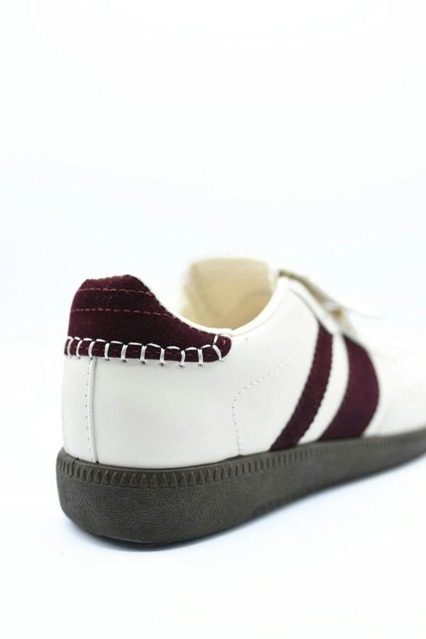 Johanna Lace-up Flip Tongue Round Toe Trainers - Beige
