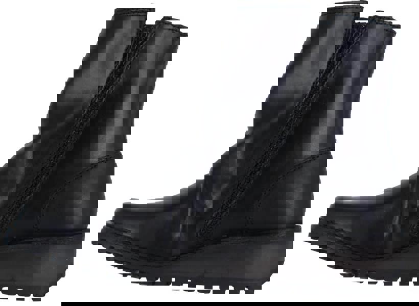 Fly London Mon Womens Wedge Heel Zip-Up Chelsea Leather Ankle Boots