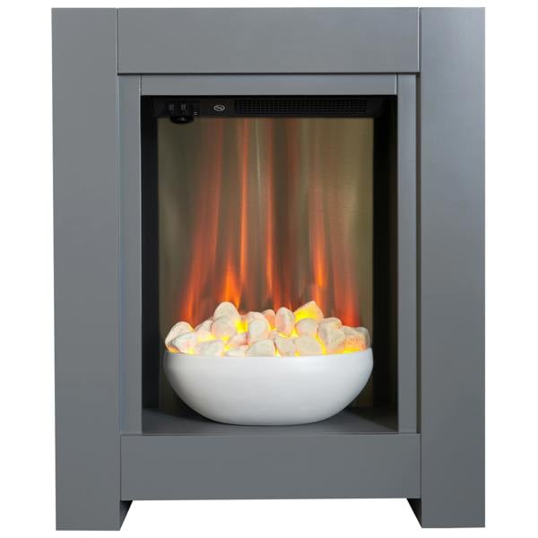 Adam Monet Fireplace Suite in Grey with Electric Fire, 23 Inch