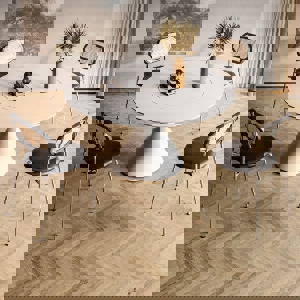 Ozzie Rattan Dining Chair, Round Seat Pad-Weilai concept-Weilai Concept