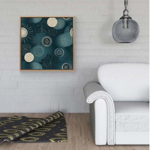 Warren Reed Blue Moon and Sun Framed Canvas