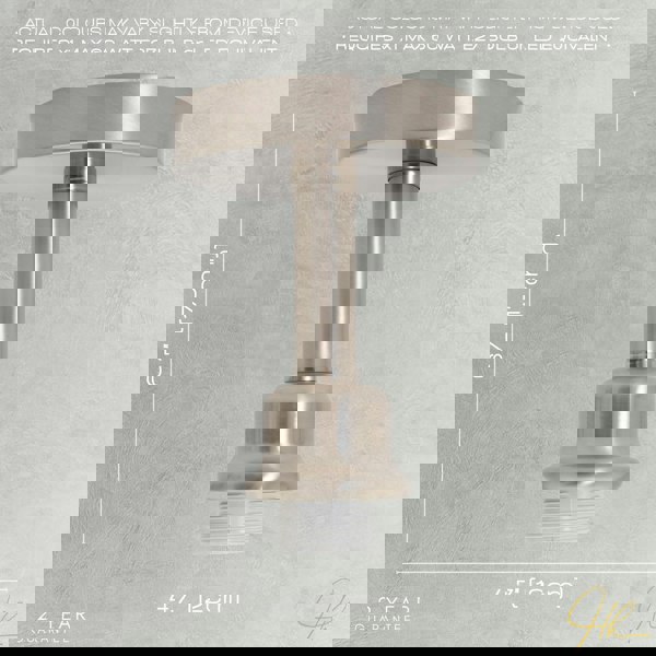 Contemporary Designer Short Semi Flush Satin Nickel Ceiling Rose Light Image 7