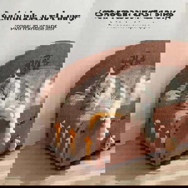 Skylos Cat Scratcher Scratching Board Corrugated Cardboard Scratch Bed 2 Balls