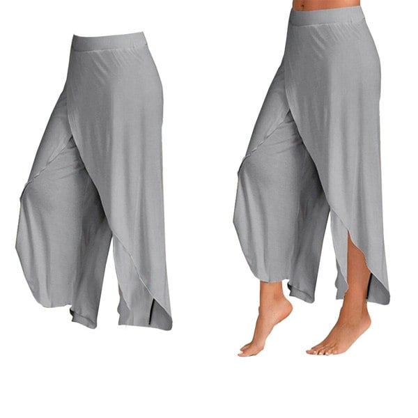 Aquarius Super Soft Cotton Spandex Harem Style Yoga Pilates Pants, Grey