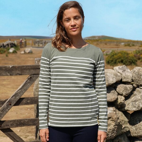 Lazy Jacks LJ97 - Striped Breton Top - Khaki
