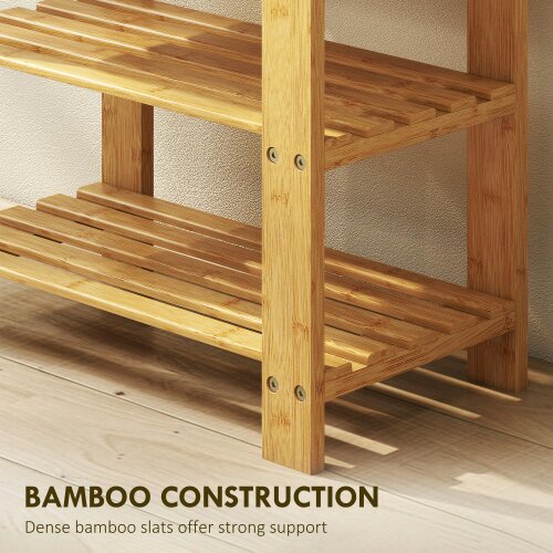 Wyld Haus Tono Keel Bamboo Natural 2 Tier Shoe Storage Bench
