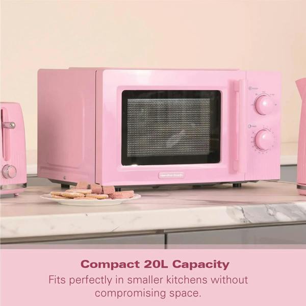 Hamilton Beach Miami Manual 800W Microwave - Flamingo Pink - Hamilton Beach UK