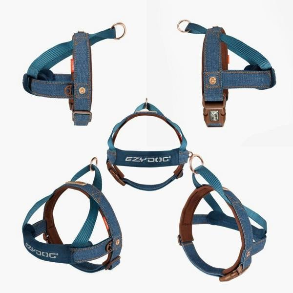 EzyDog Quick Fit Dog Harness in Denim