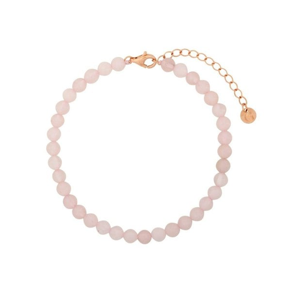 Gold Trip Rose Quartz Beaded Bracelet