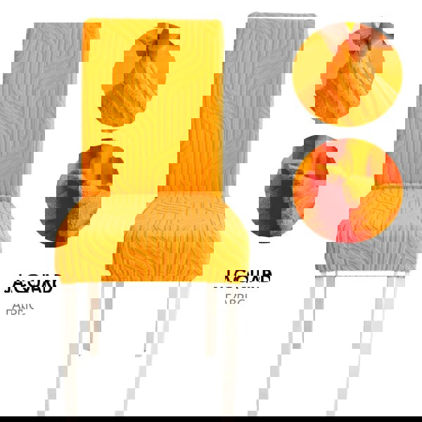 Anyseat Chair Cover Orange Linear Design with Anti-Dirt and Elastic Material for Dining Room Kitchen Wedding Hotel Banquet Restaurant