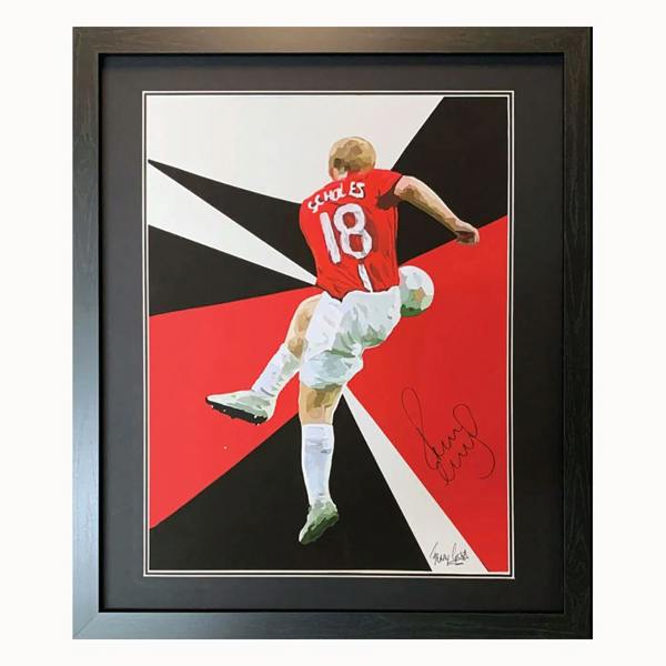 Unbranded Paul Scholes framed signed A2 Limited Edition Fanny Gogh artwork